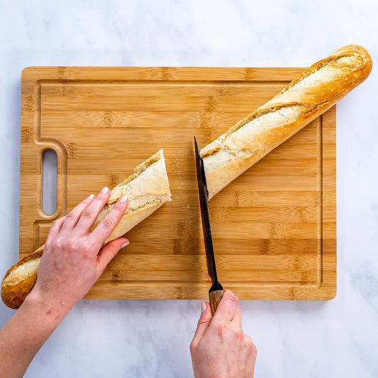 Extra Large Bamboo Cutting Board -  with Juice Groove and 3 Compartments 17x12.5 inch