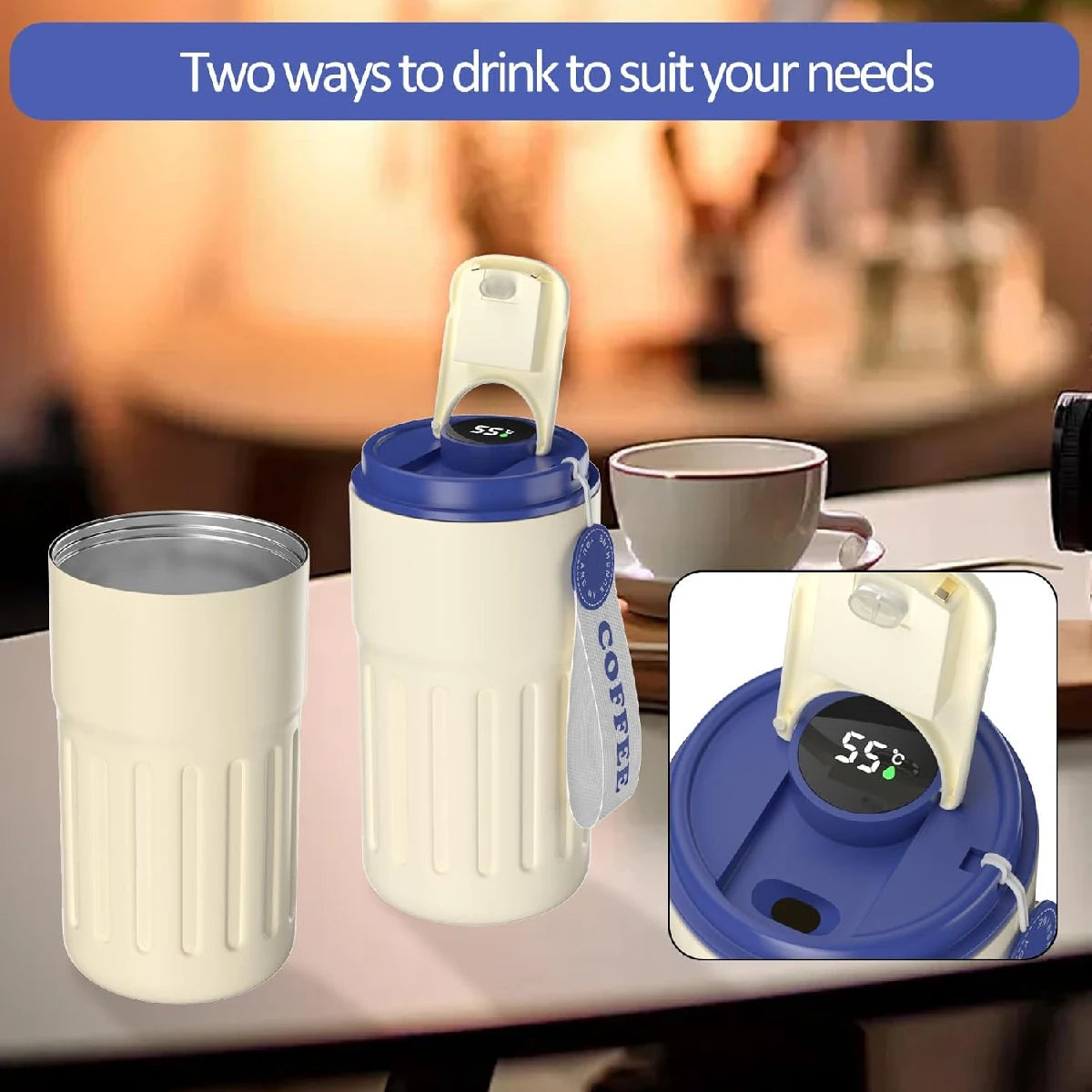 'Coffee Companion' Metal Reusable Coffee Travel Mug 450ml