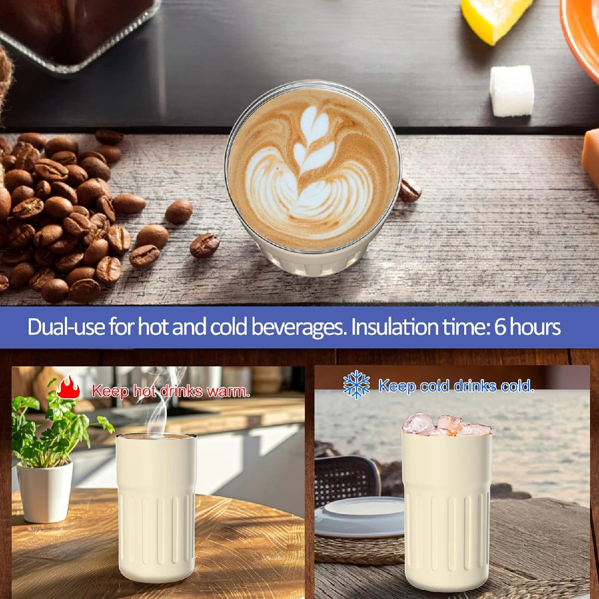 'Coffee Companion' Metal Reusable Coffee Travel Mug 450ml